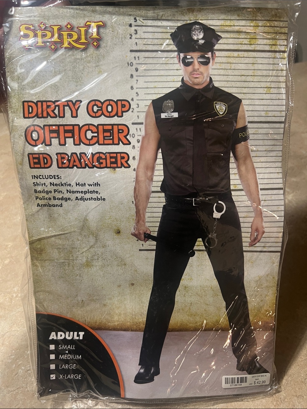 Spirit Men's Black Dirty Cop Officer Costume